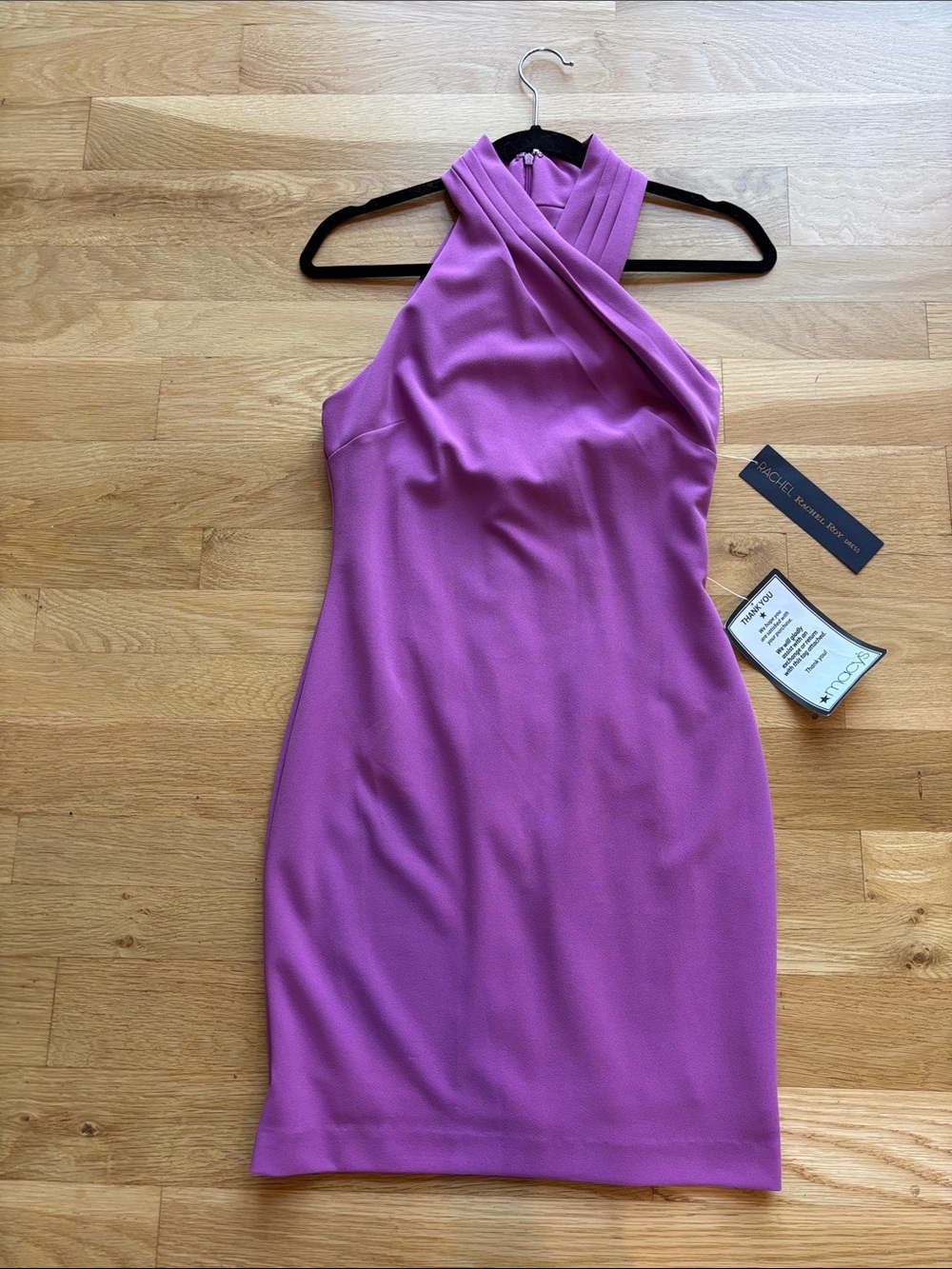 NWT RACHEL Rachel Roy Harland Halter Dress Bright Lilac Size Small Stretch